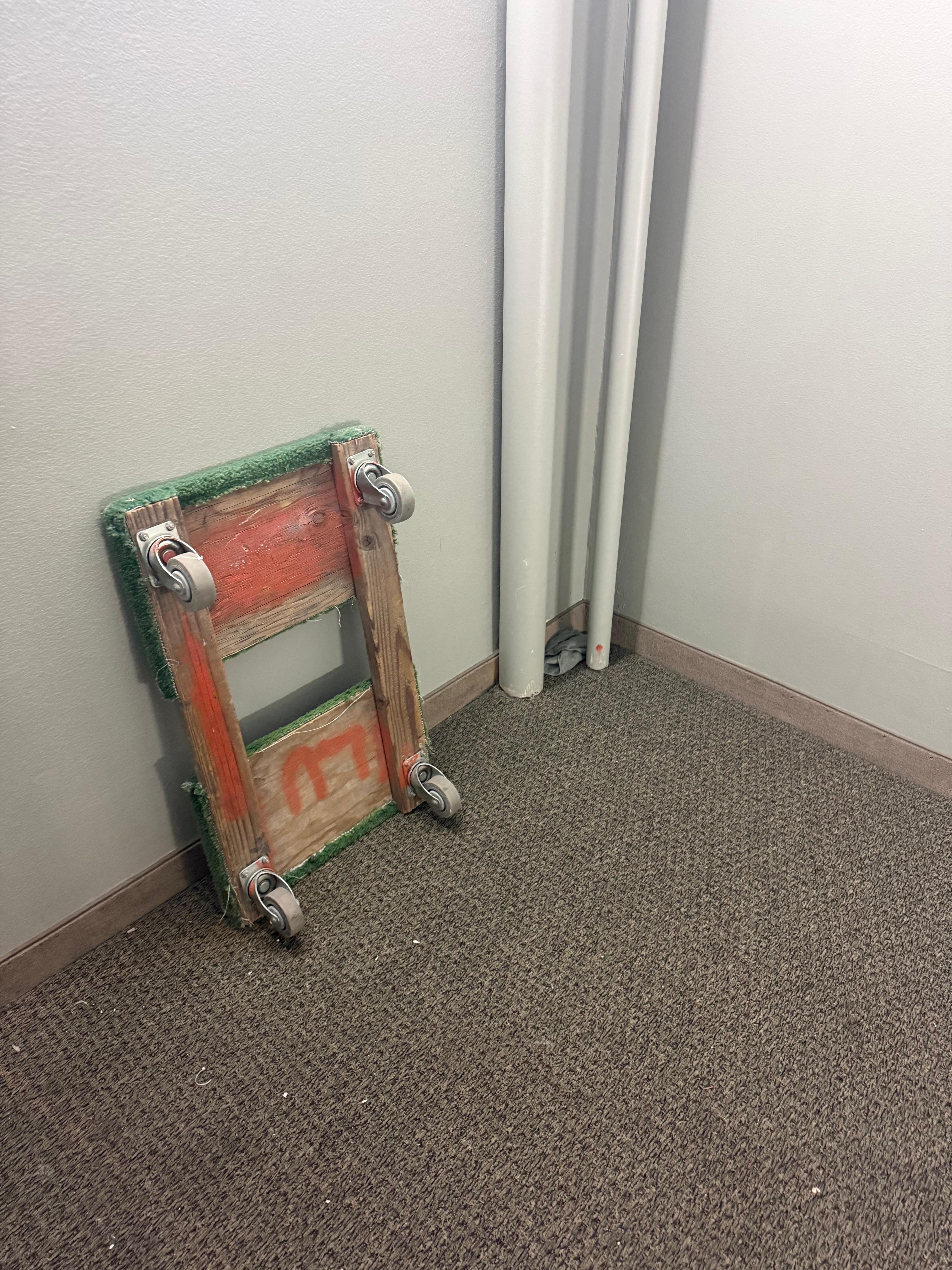 Maintenance supplies left in hallway