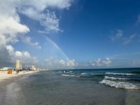 We walk to this spot on the beach and have the most amazing views.