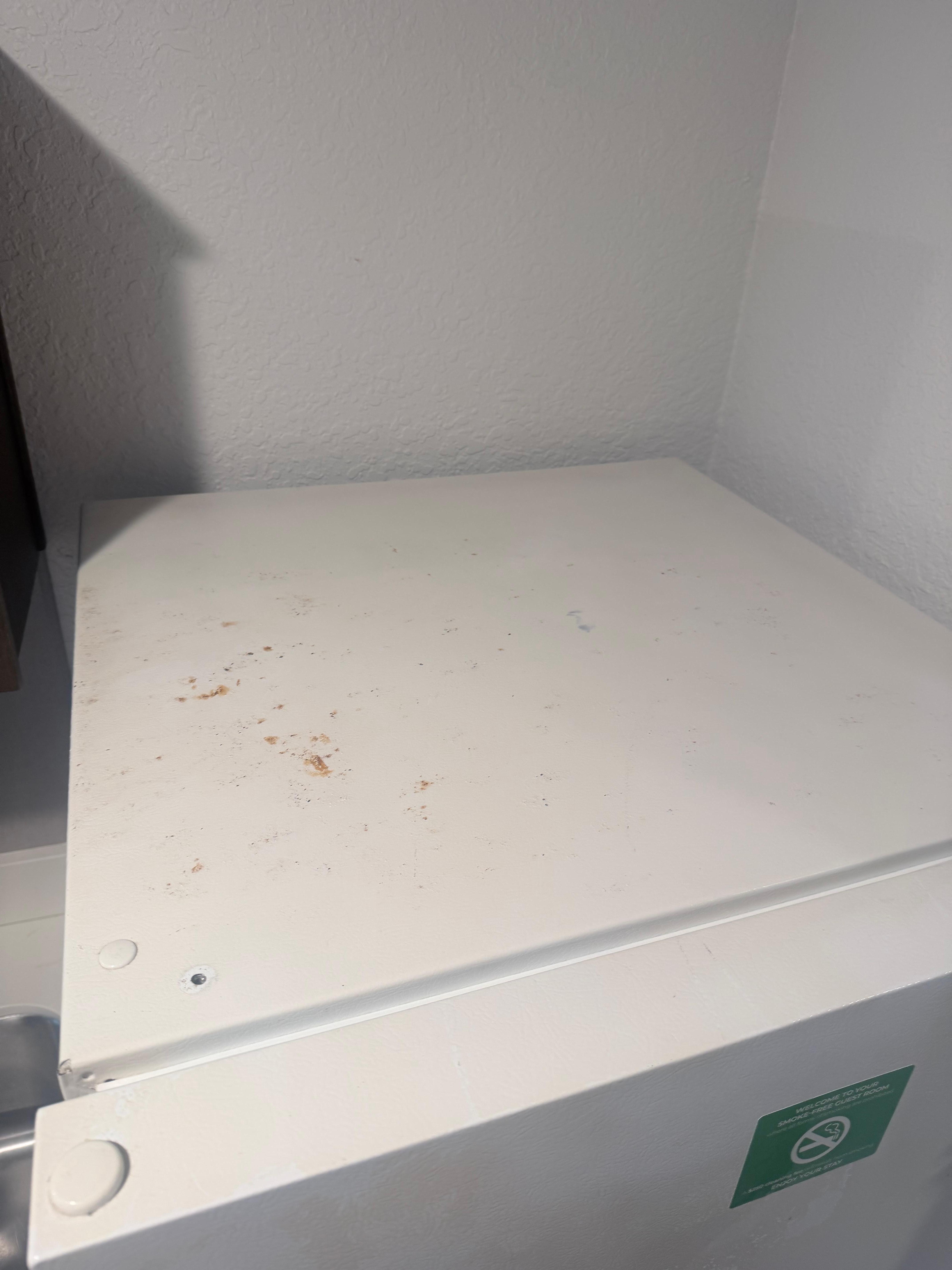 Rusted fridge at the top