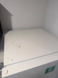 Rusted fridge at the top