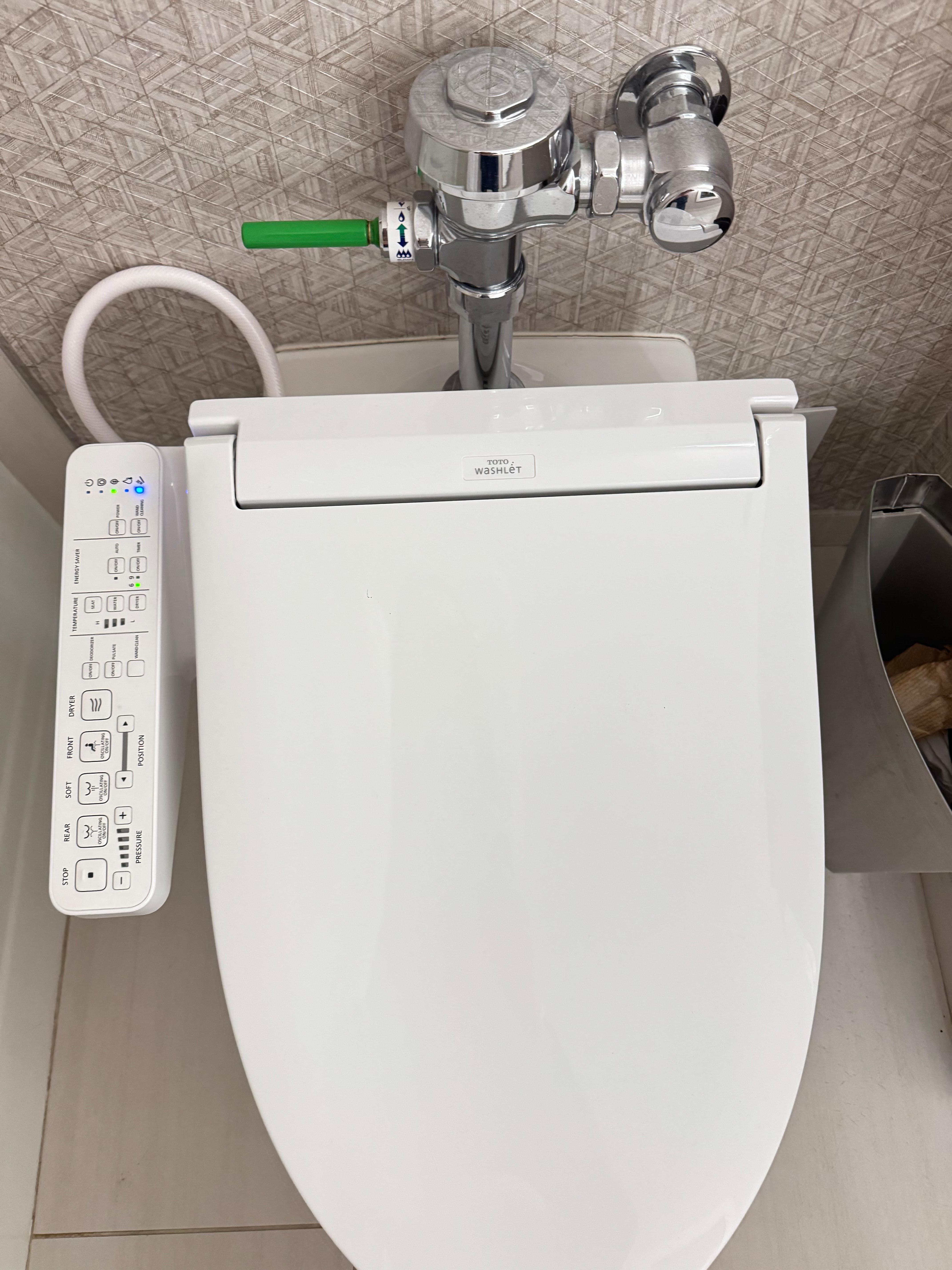 Toilet with bidet attached 