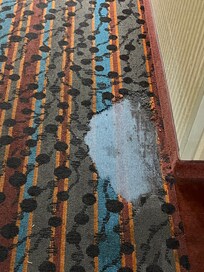 The carpet was torn