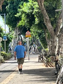 Walking Jerusalem blvd in front of Joseph hotel