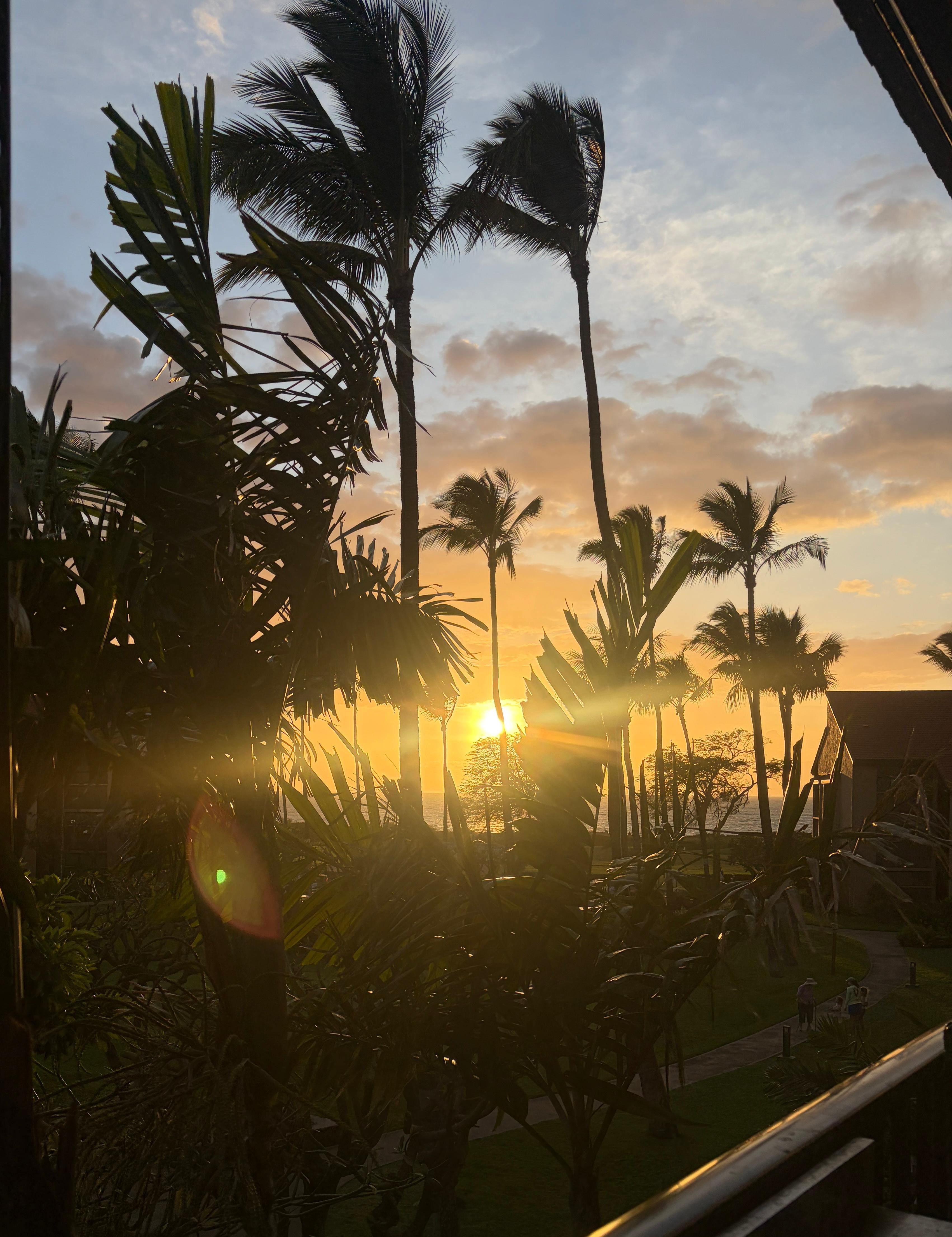 Sunset from our patio on the first night of our trip.