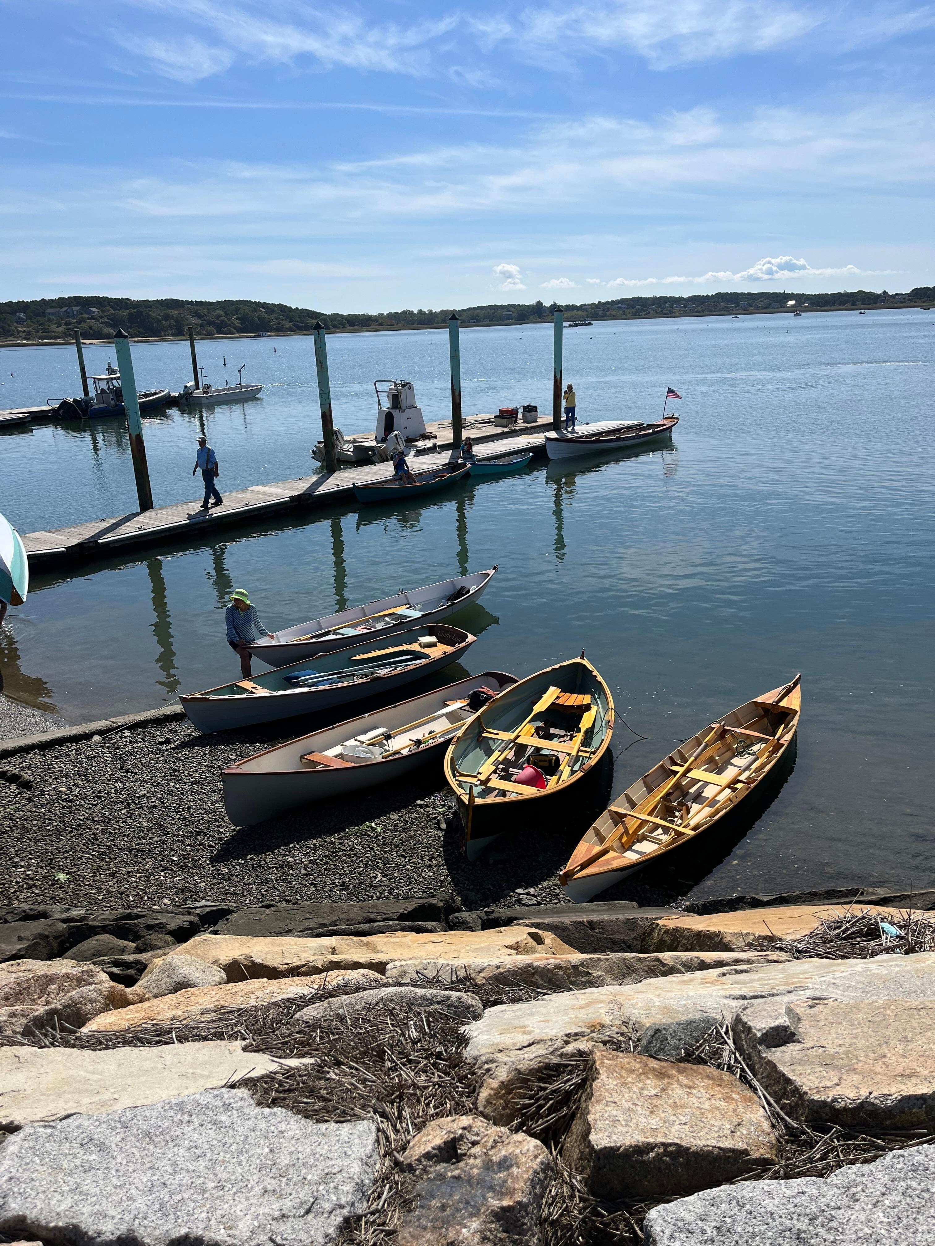 Hand crafted row boats at Mayo Beach
