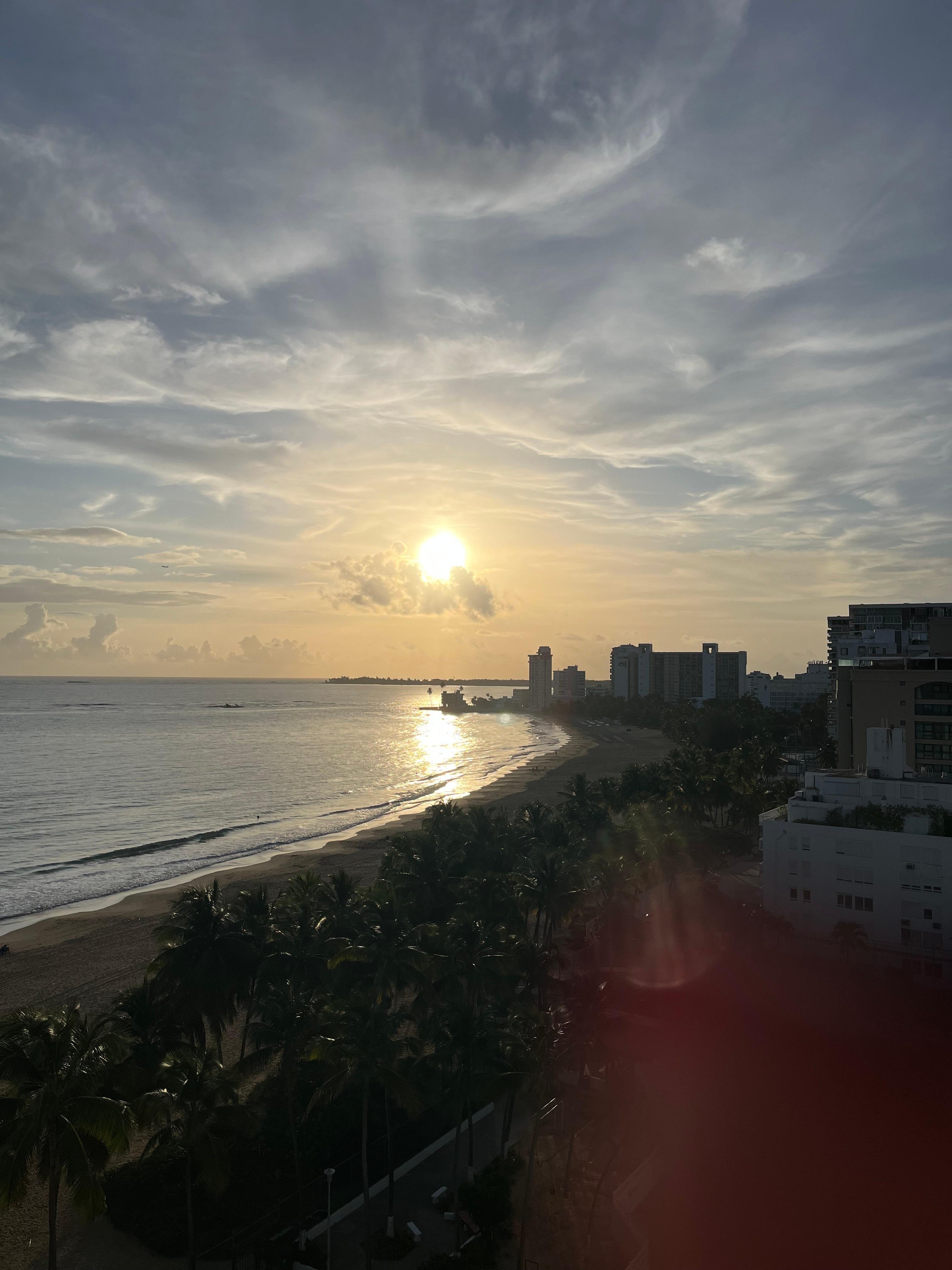 View at sunrise from the balcony.
