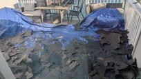 Back porch covered by shingles!