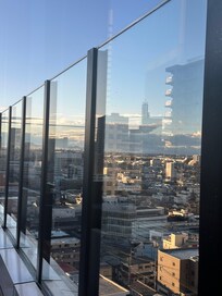 朝食の時、外のテラスから撮りました。朝日がさして素敵でしたよ。