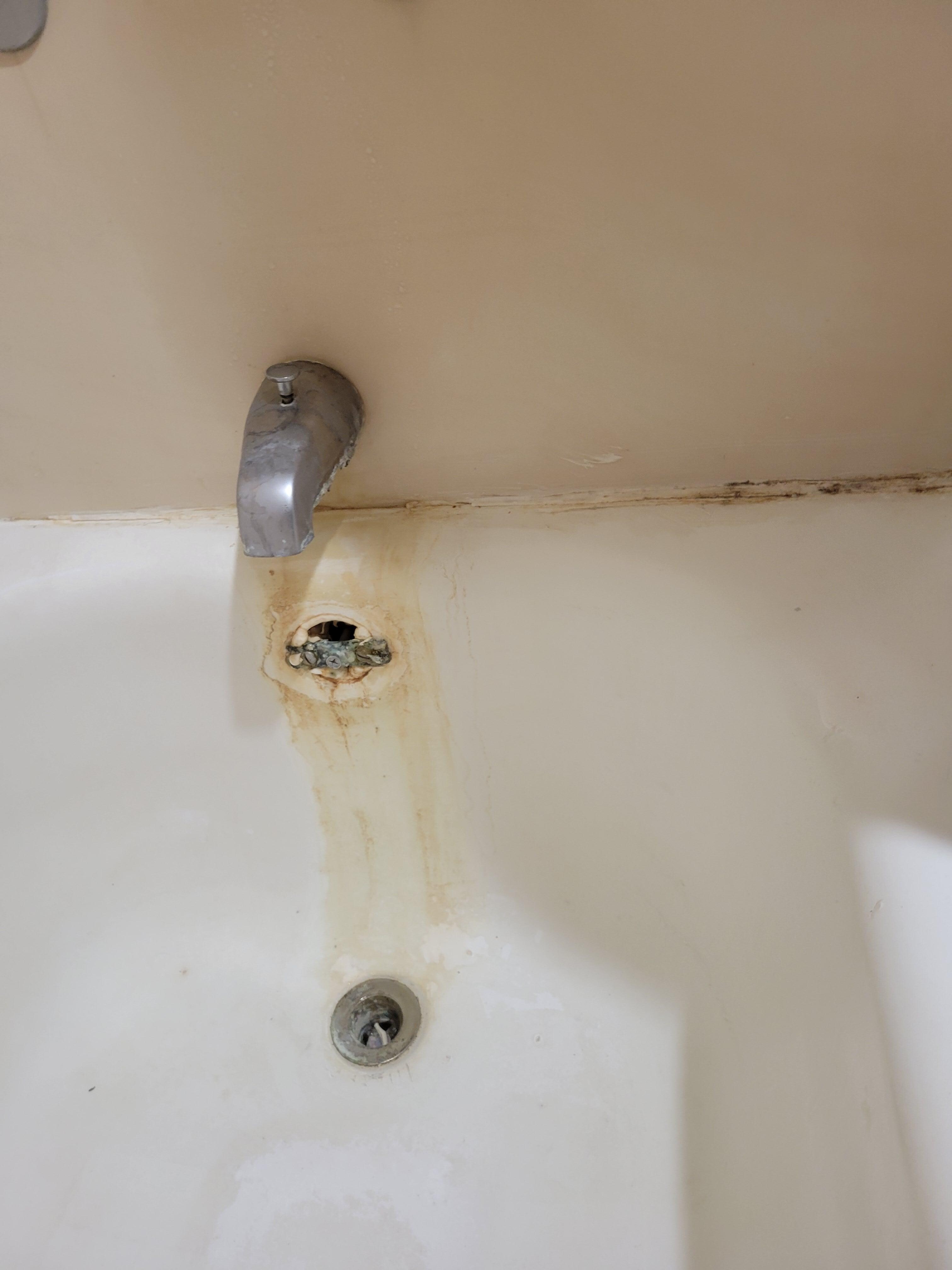 Brown stains in bathtub