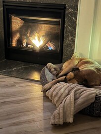 So cozy by the fire💕