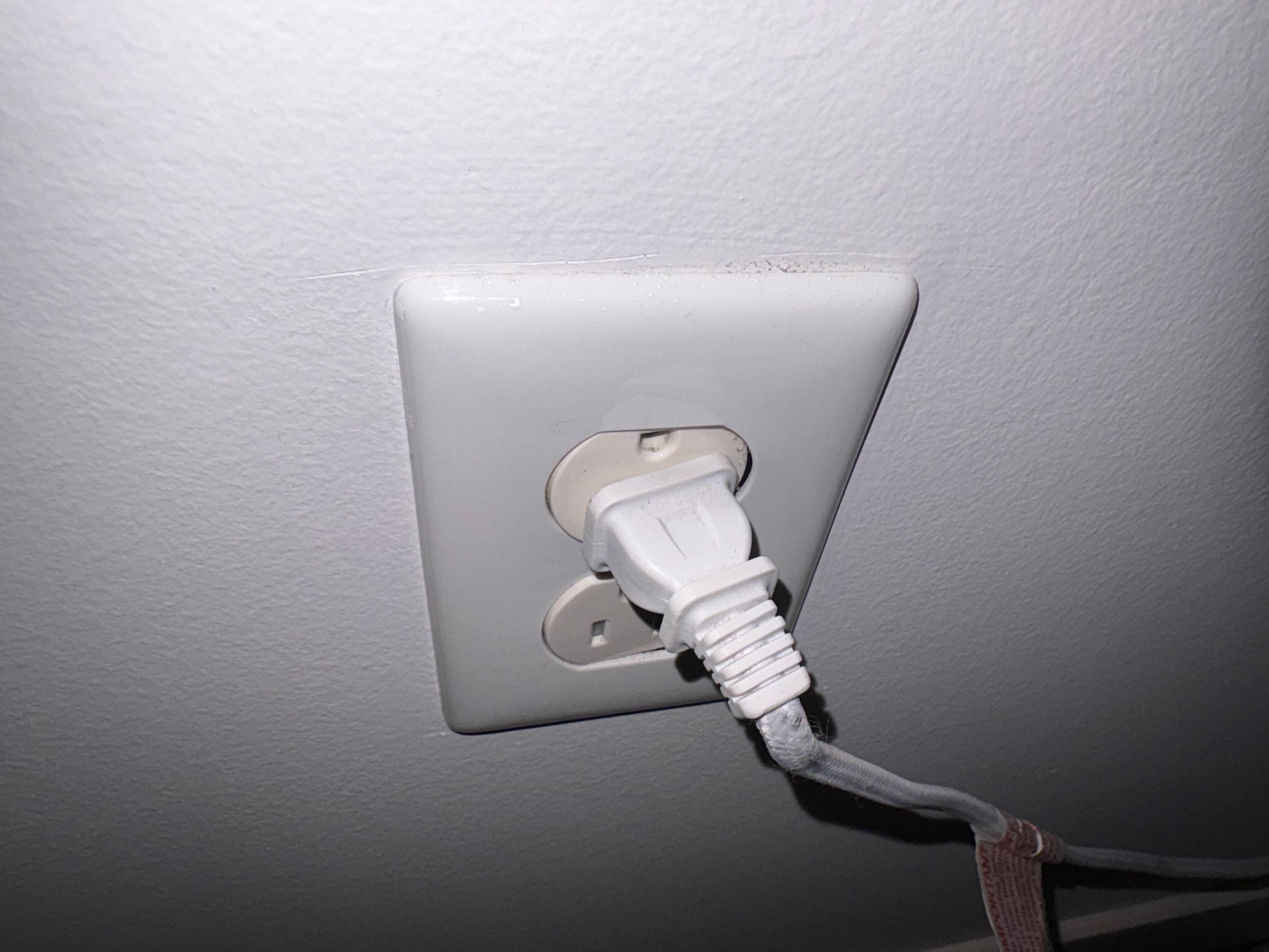 Broken plug in room.  I needed to plug in my phone, but was afraid to try it. 