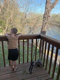 Porch next to the hot tub
