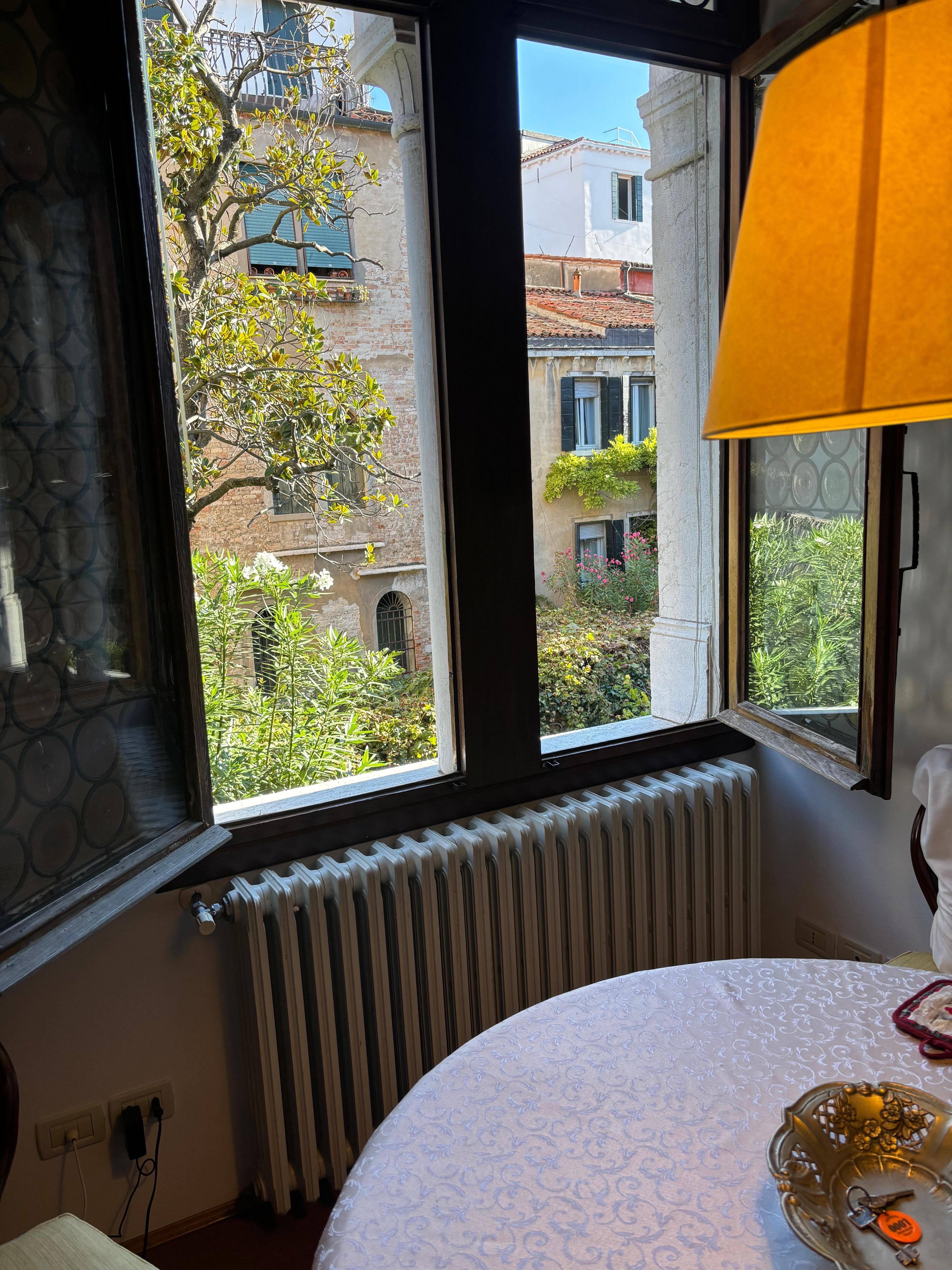 Dining room window view