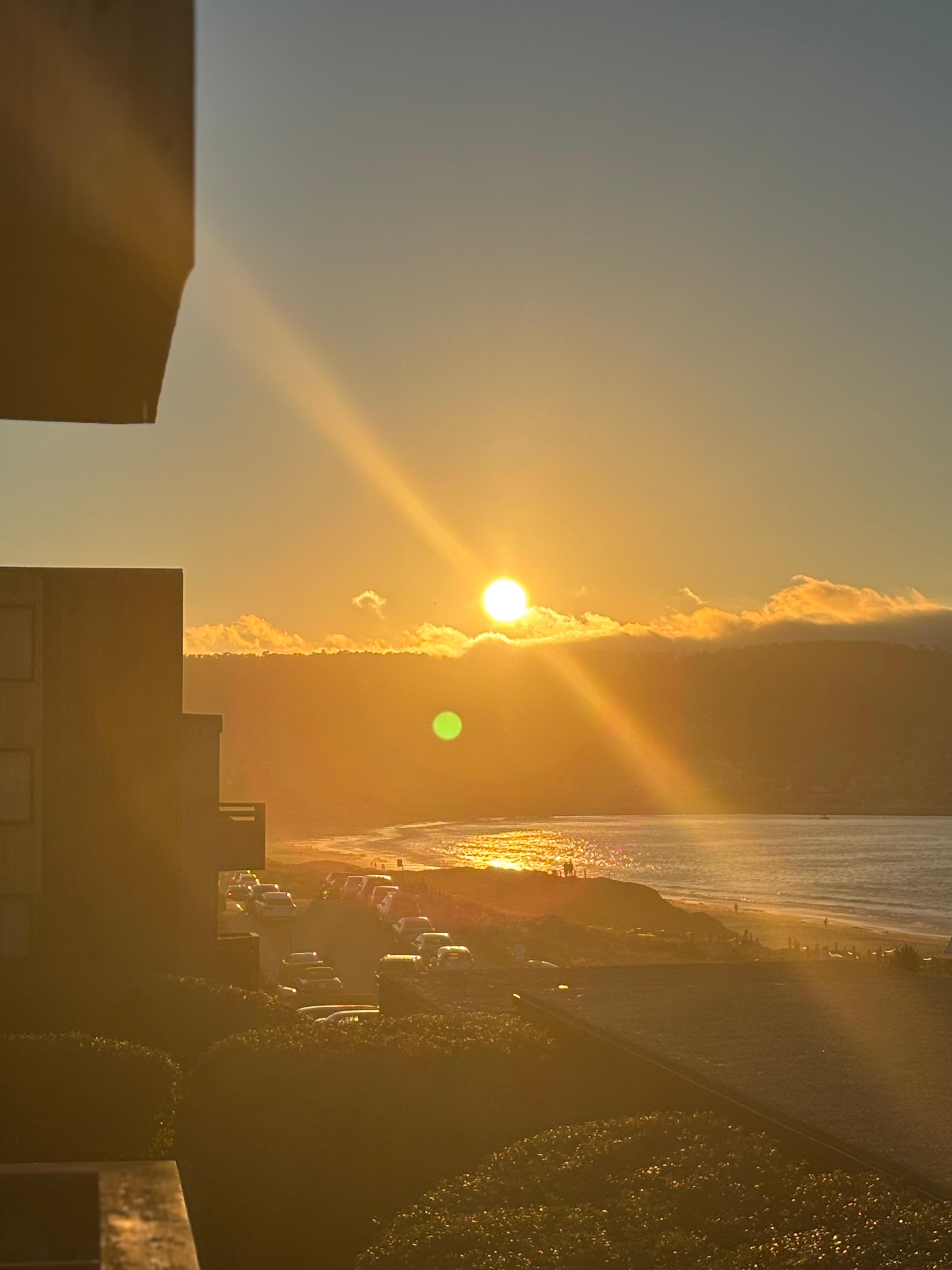 Sunset from the units deck… With a great glass of wine
