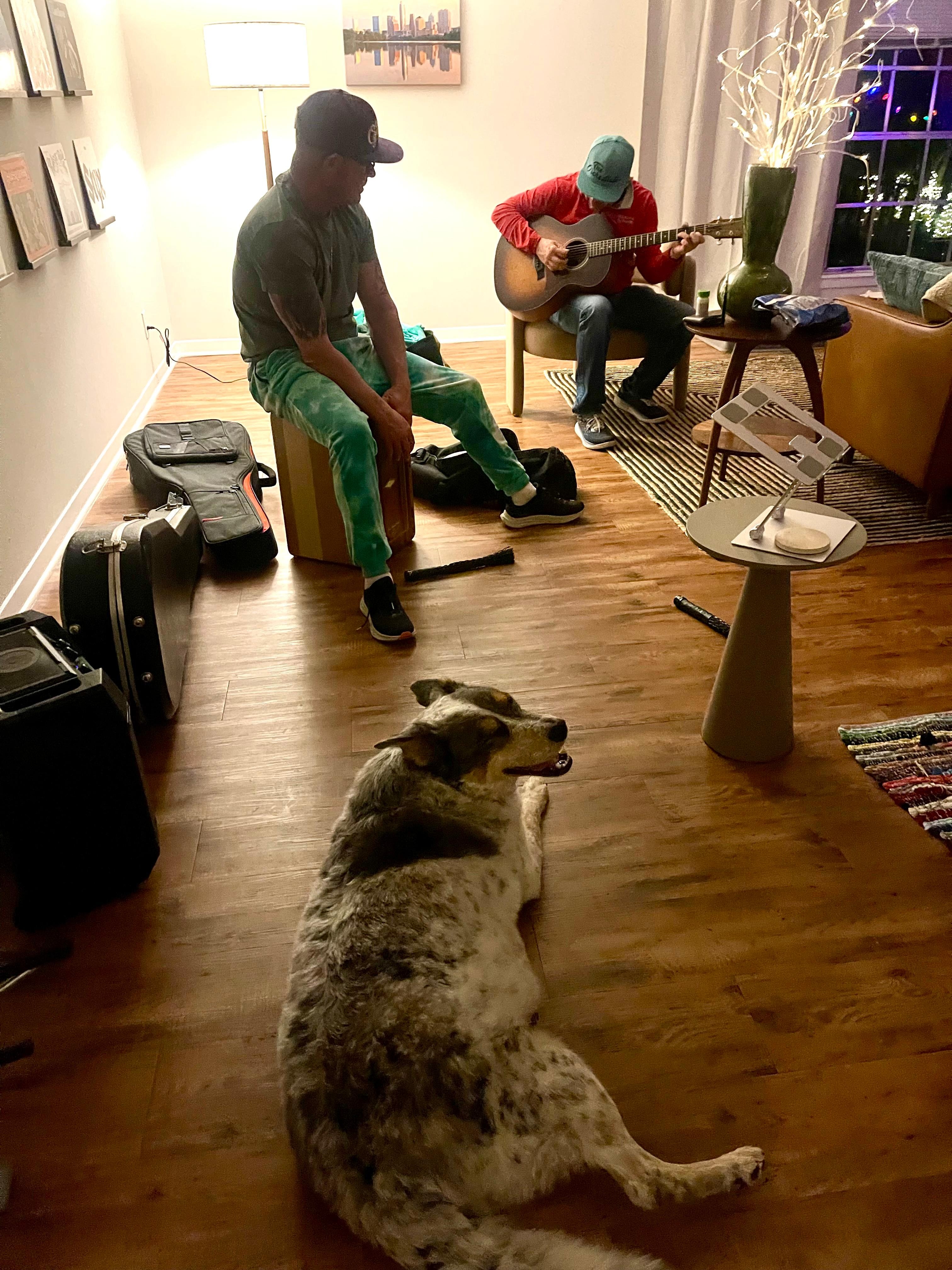 We jammed out in the music room loving the acoustics! 