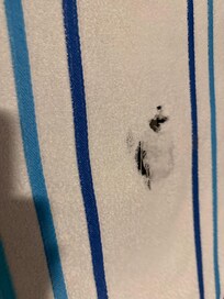 Holes left in towels upon arrival
