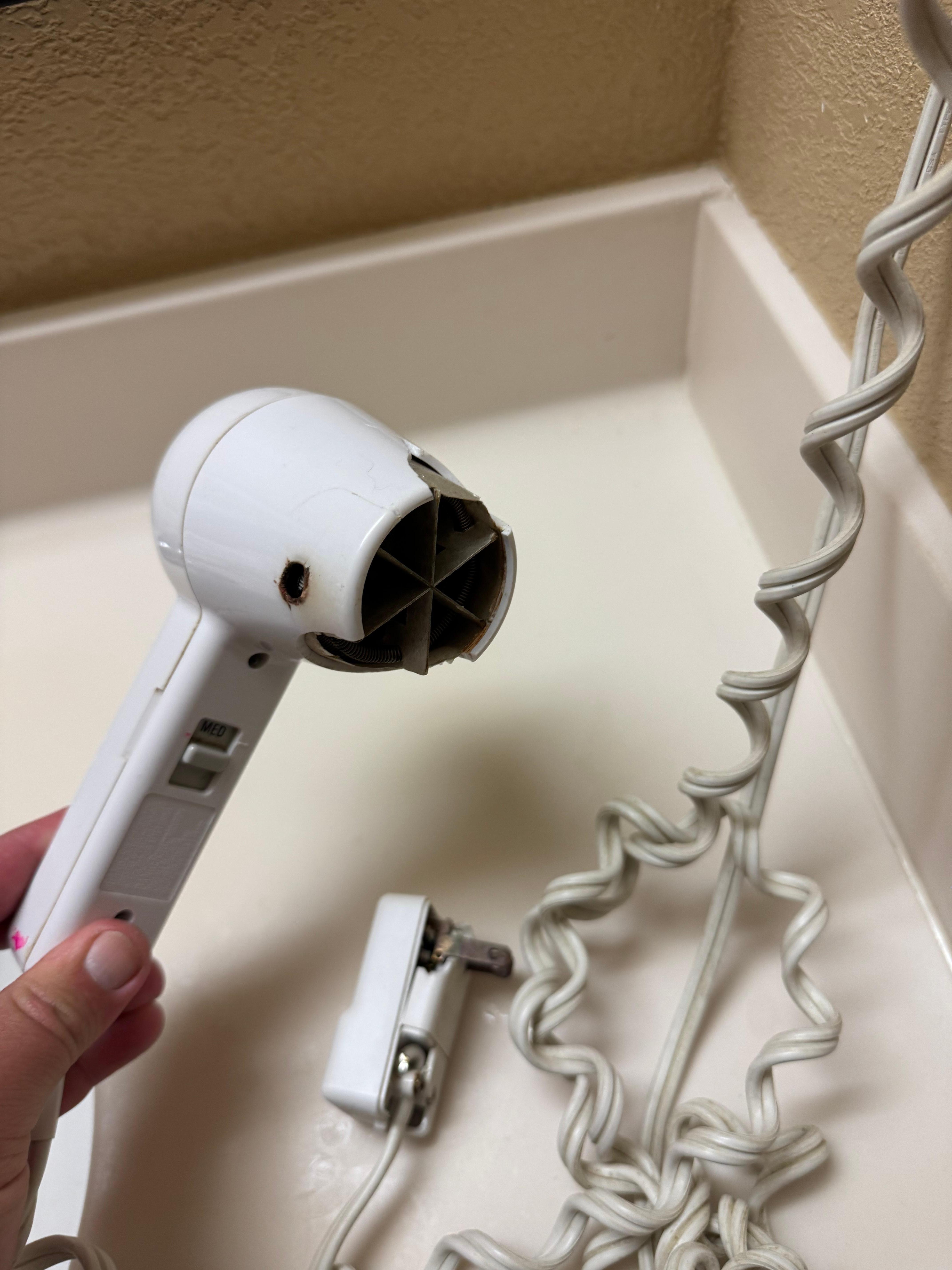 Broken hairdryer