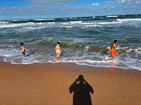 Kids loved shallow areas during low tide.