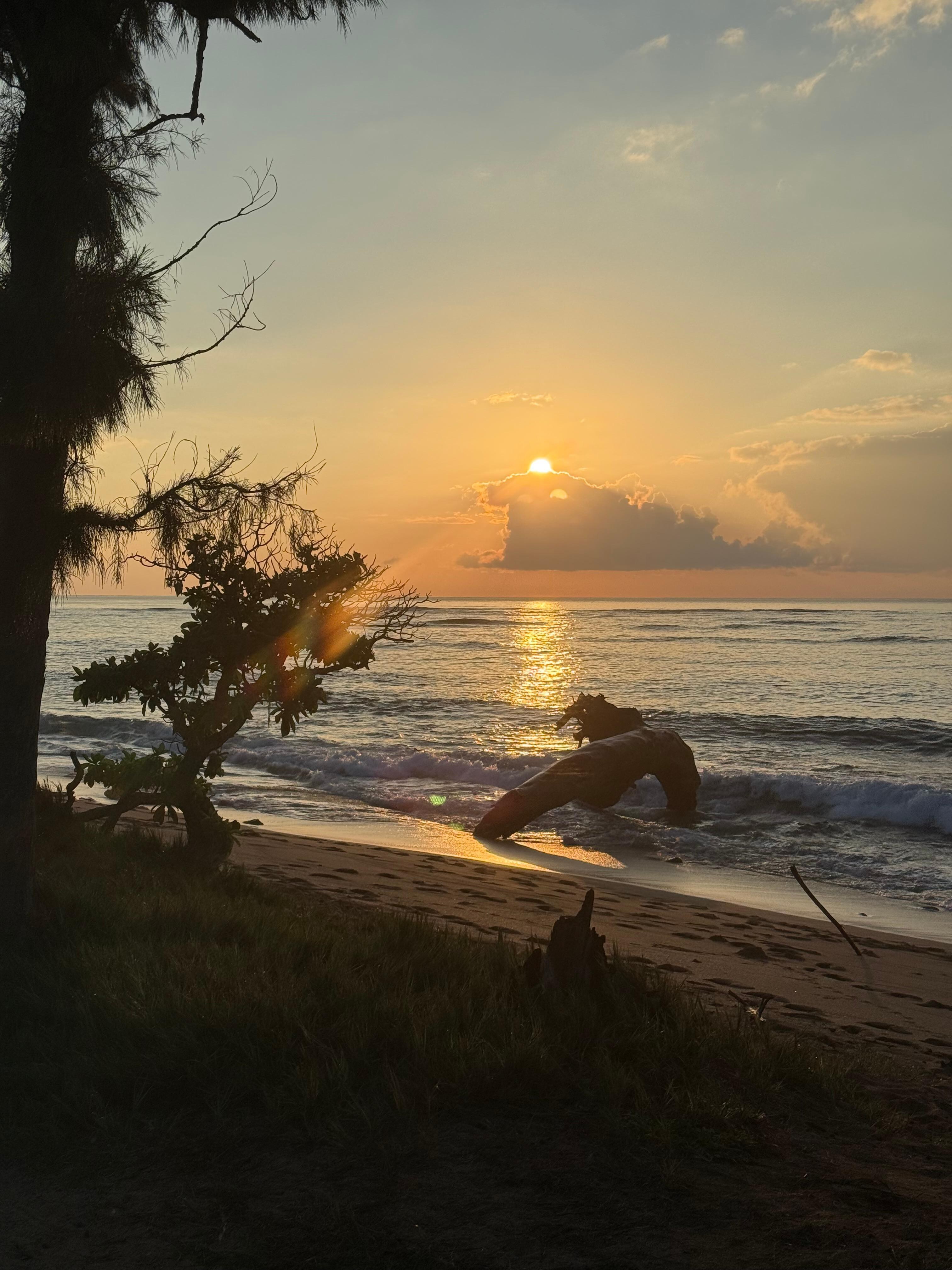Sunrise on the beach by the Lava Lava Beach Club