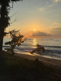 Sunrise on the beach by the Lava Lava Beach Club