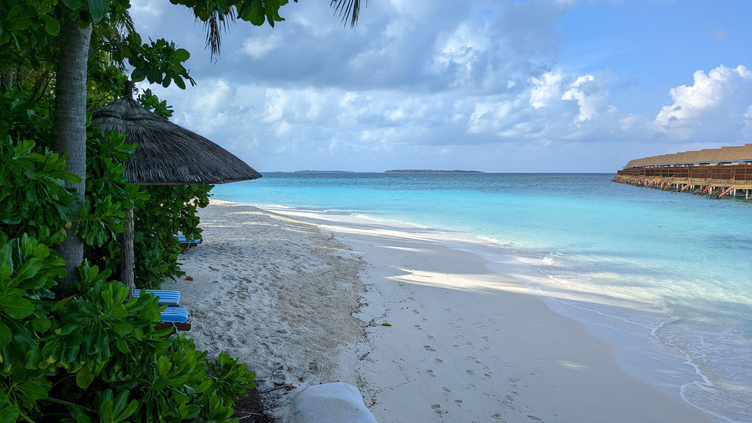 View from the beach near the villas