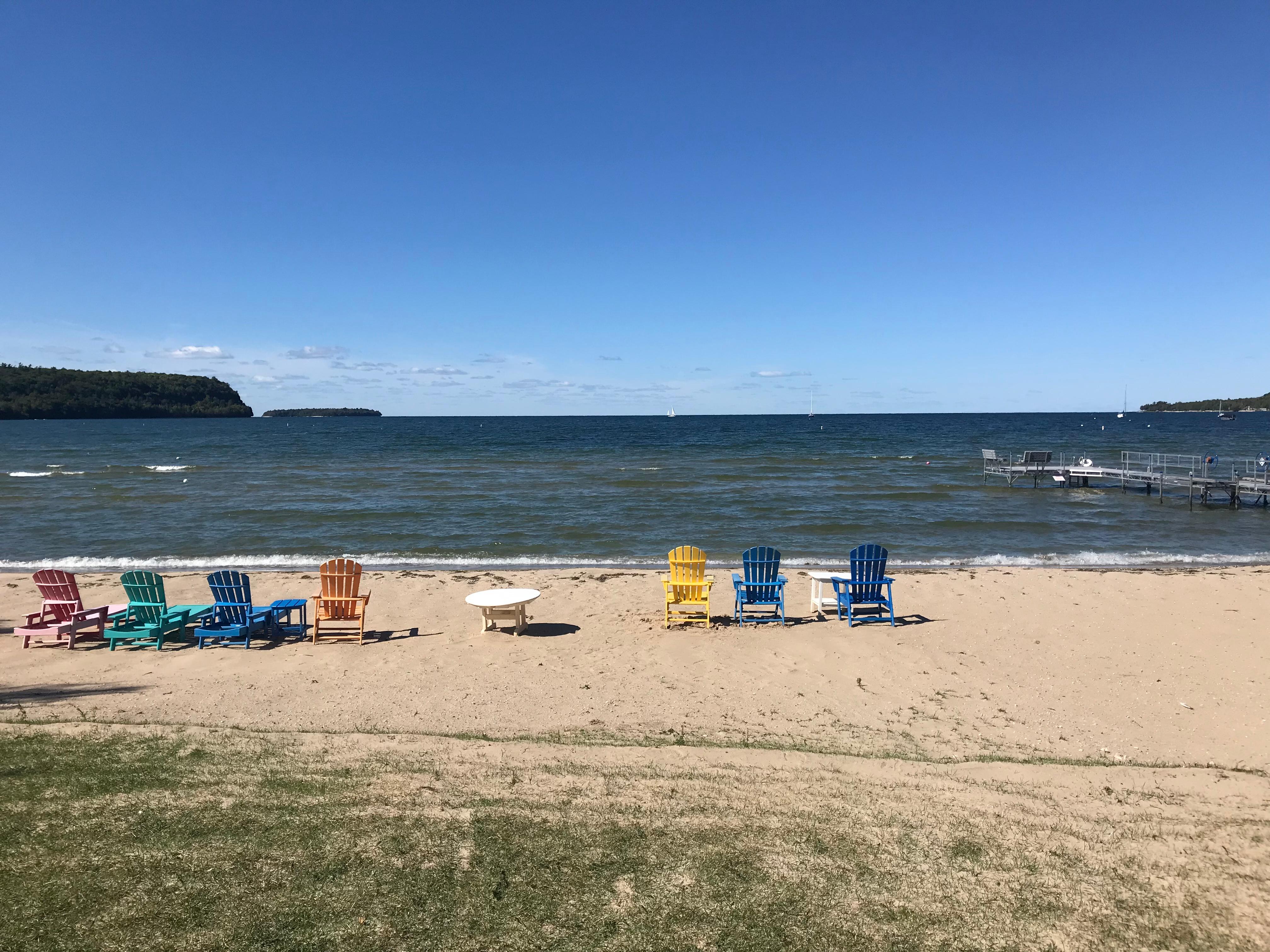 Beach across the road