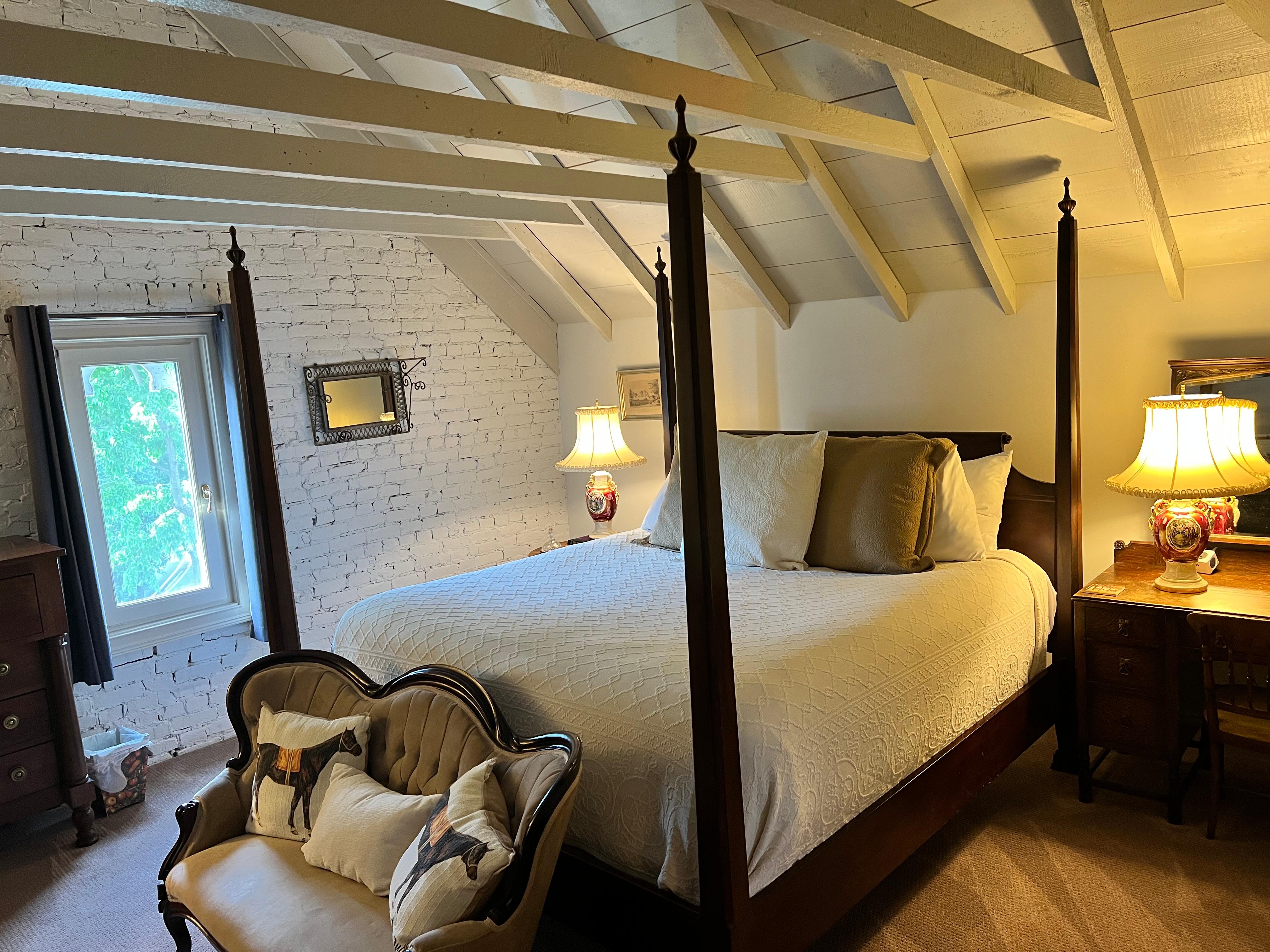 Main bedroom in attic suite