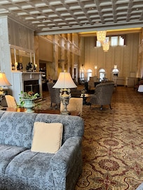 Lobby with fire place