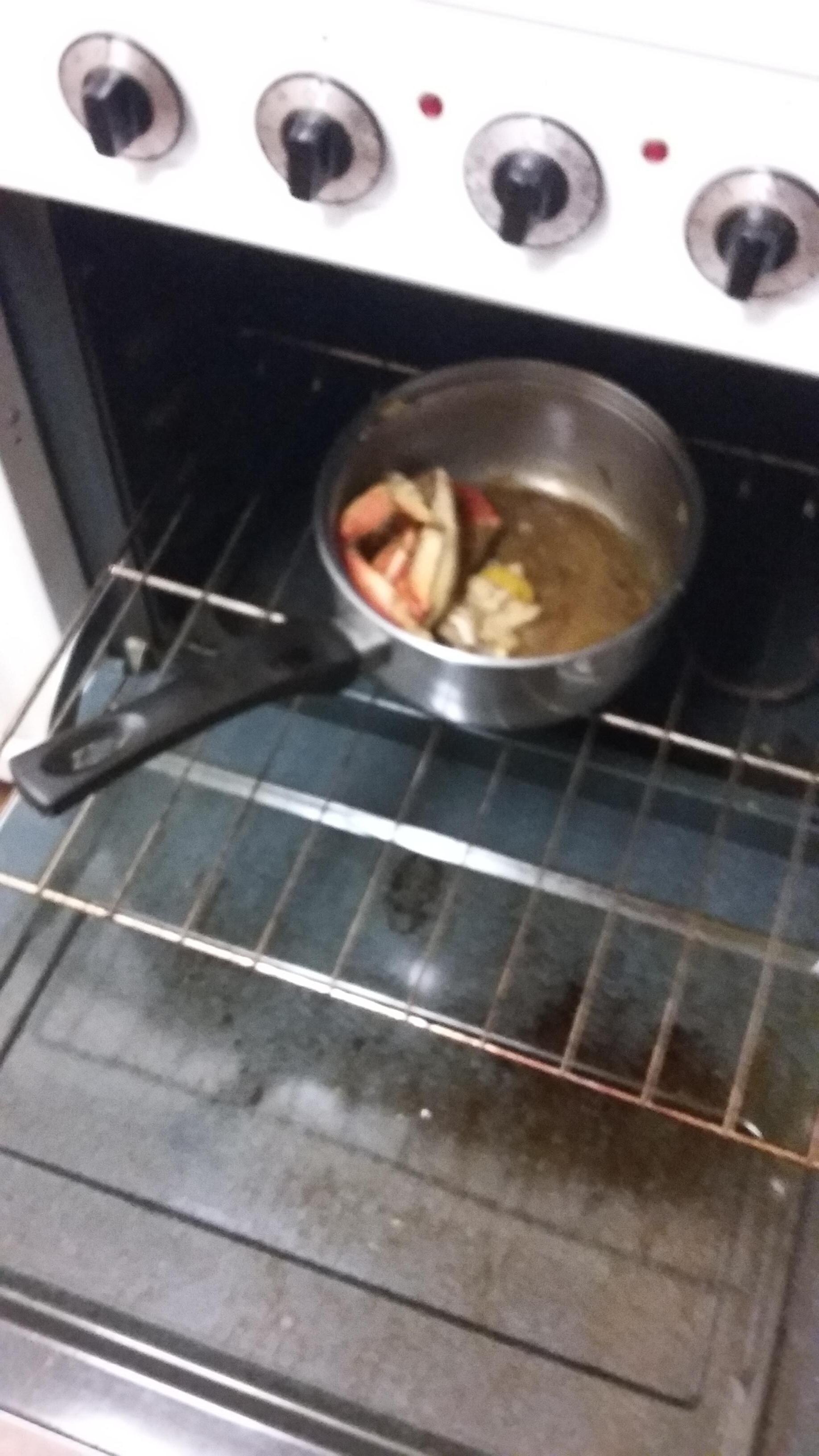 this what i found in the oven don't know how long those crabs were there but thats not right