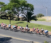 Bicycle race along the waterfront. We watched from our room.