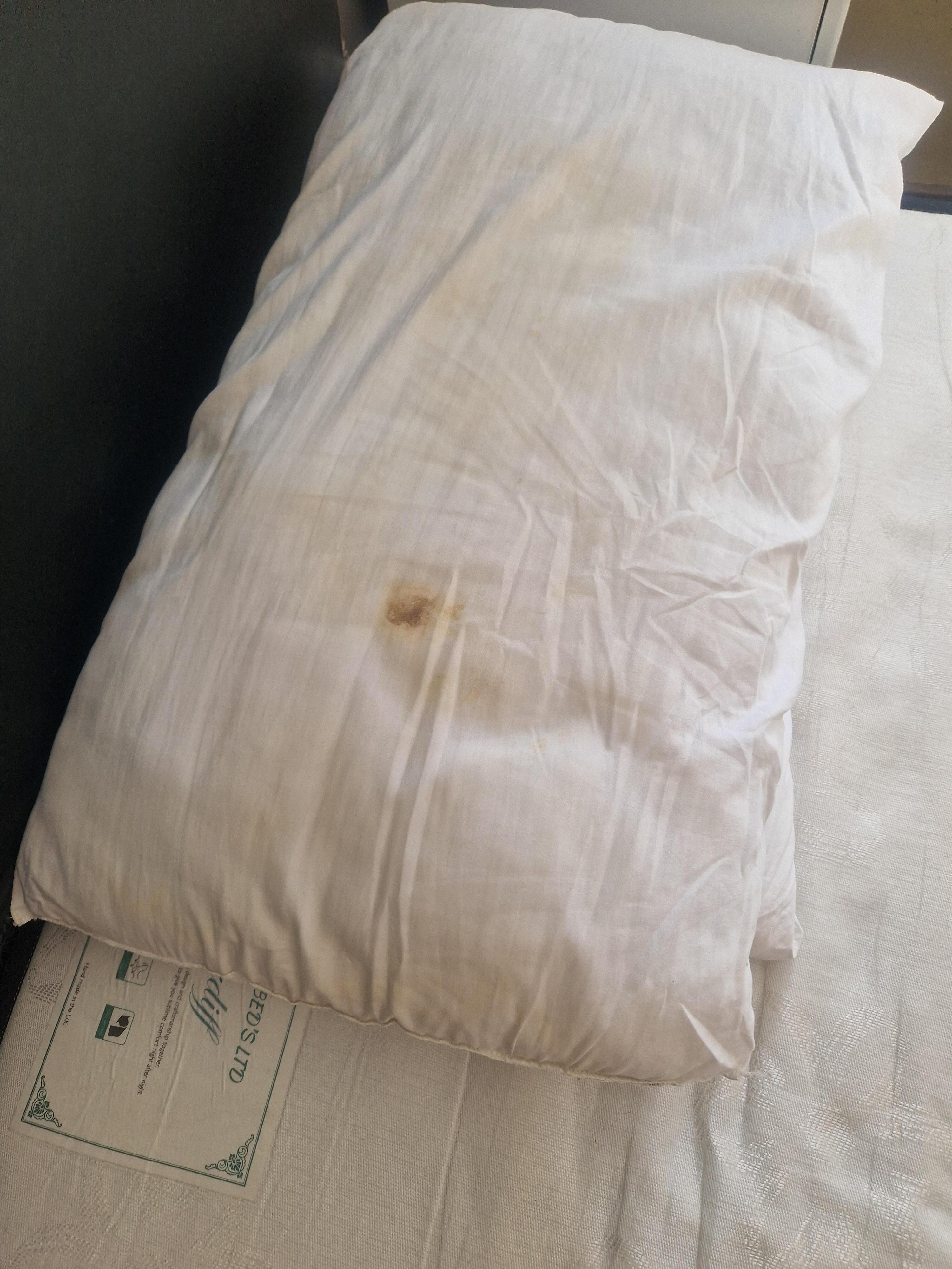 The pillow looks like blood. 

Please bin these. 