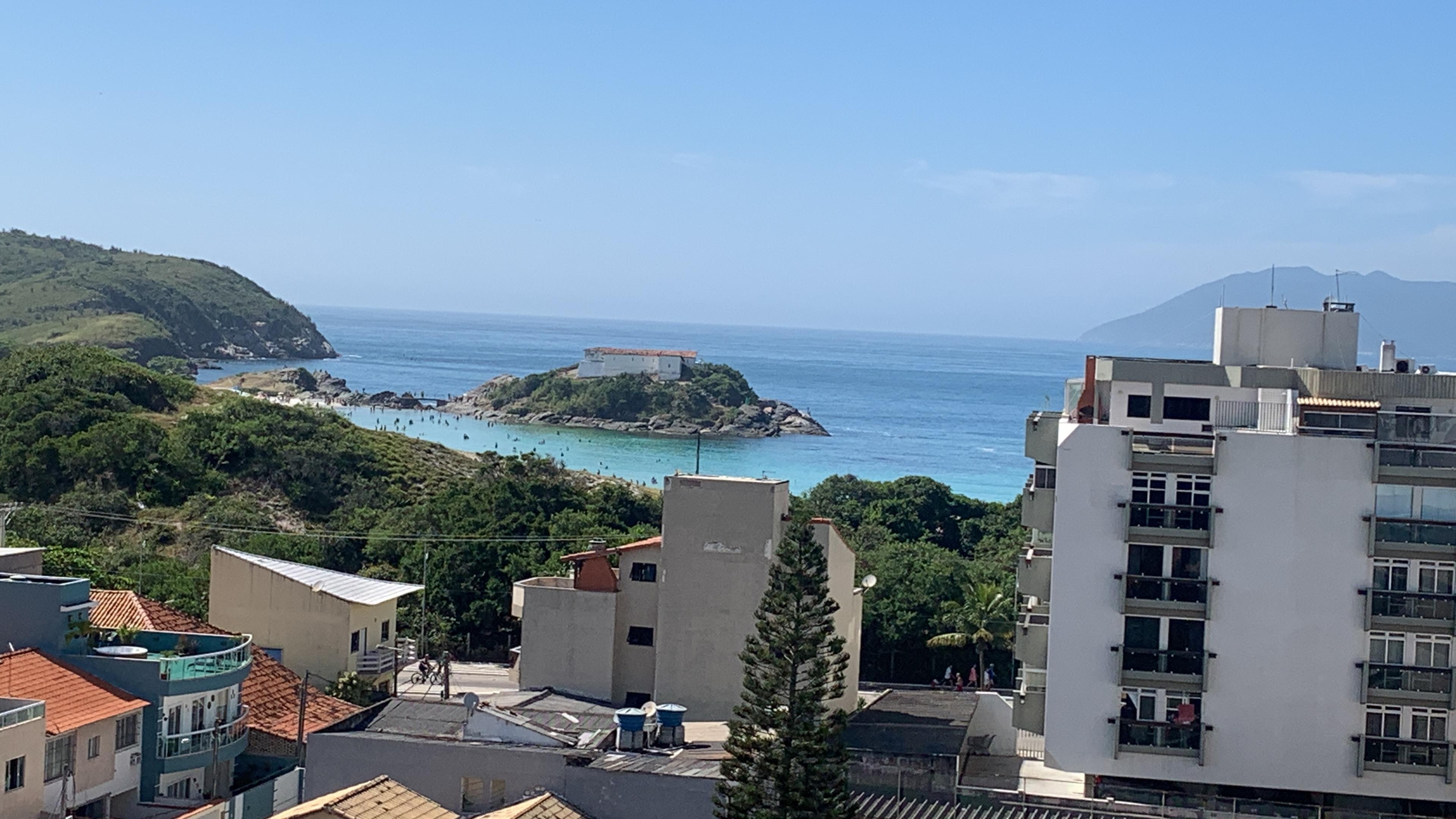 Vista do café da manhã na cobertura do hotel 