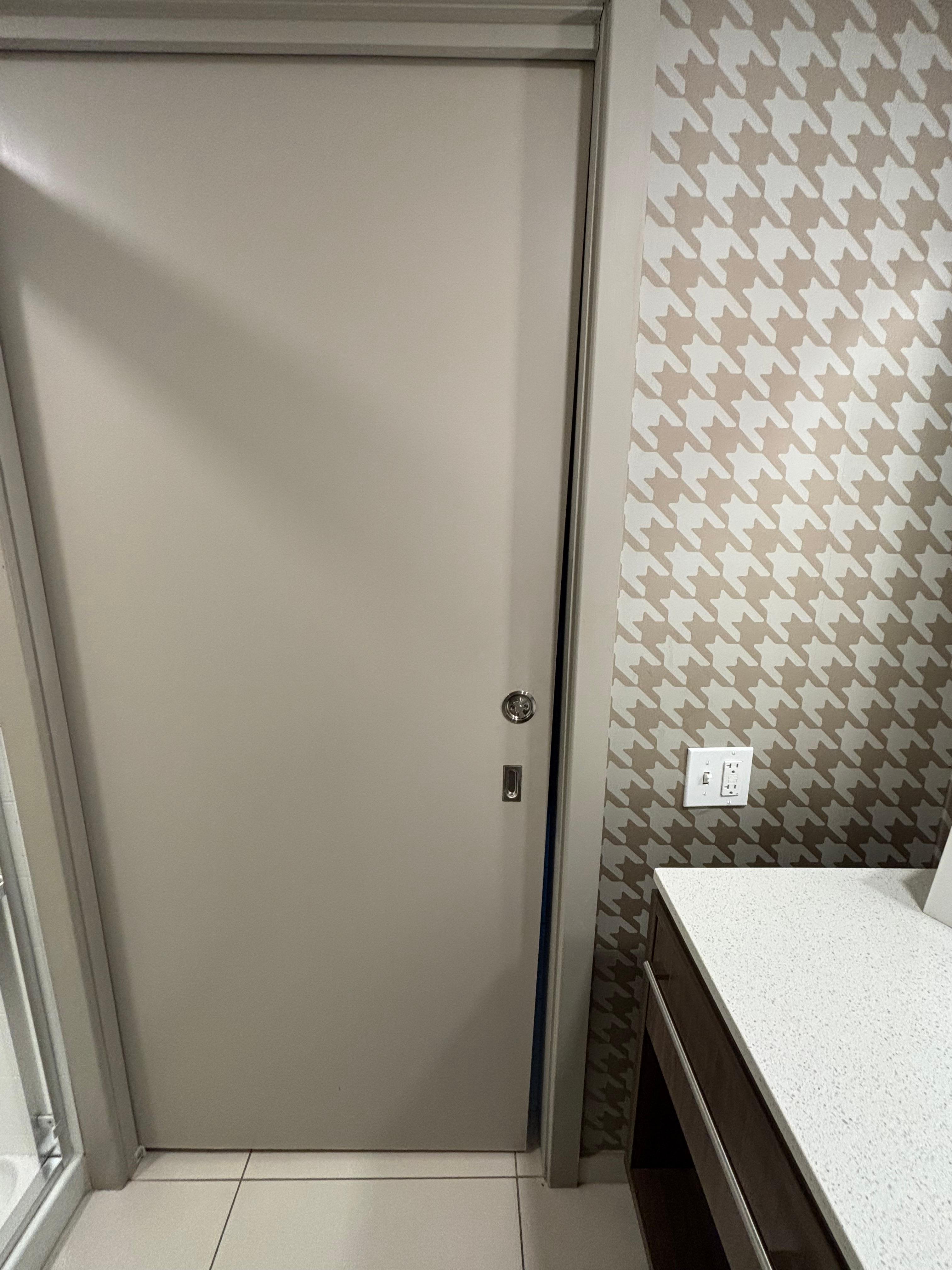 Bathroom door that would not close properly 