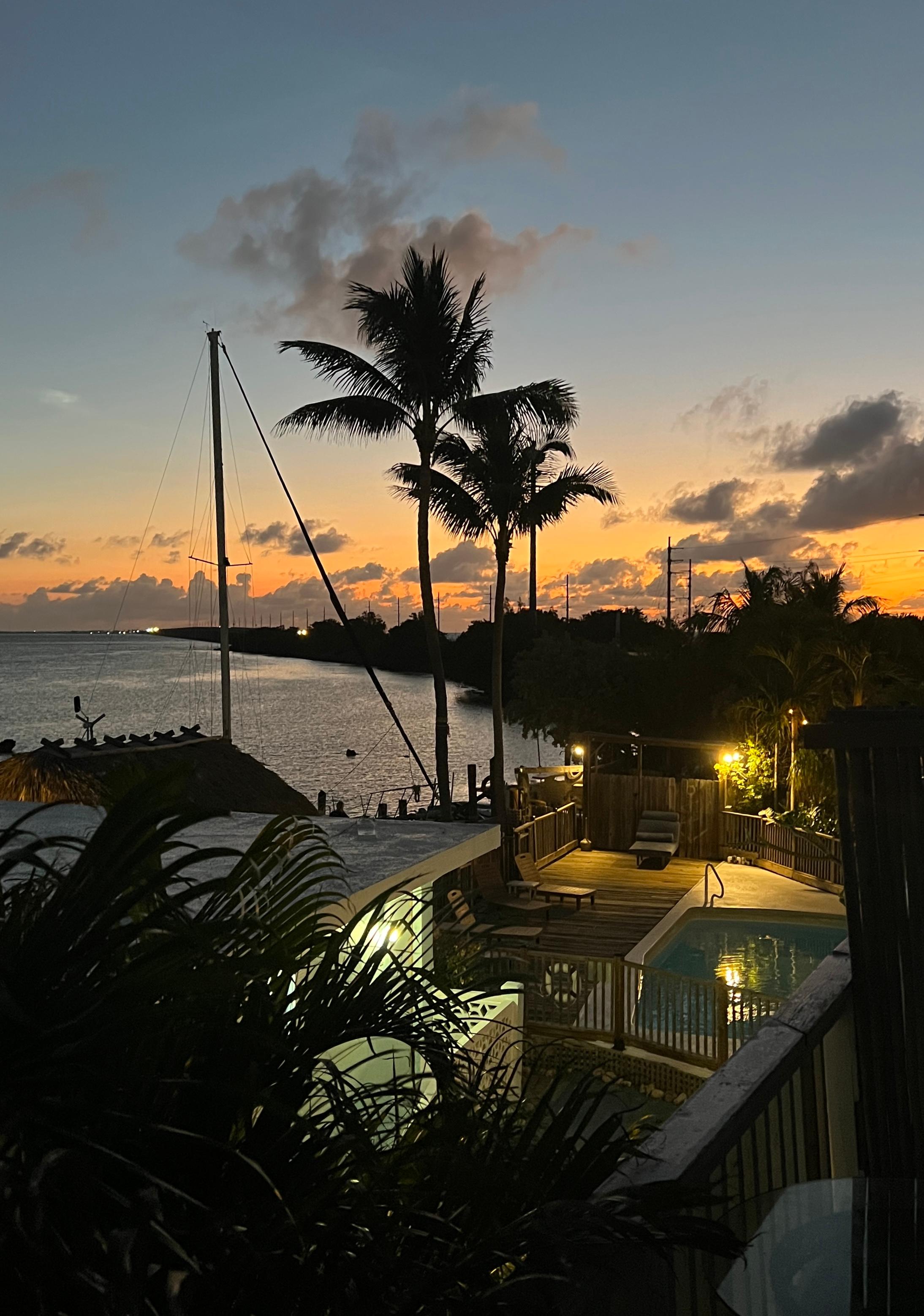 View from the sunrise  room with our own balcony.