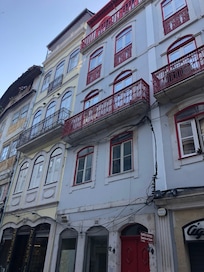 Our red balcony top left