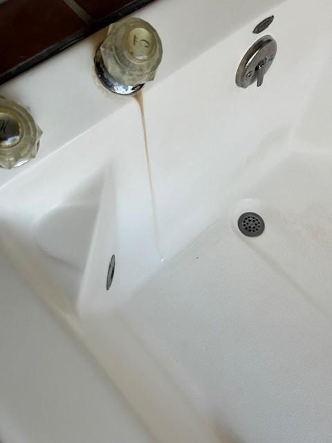 Some brown goo leaking from the whirlpool faucet.