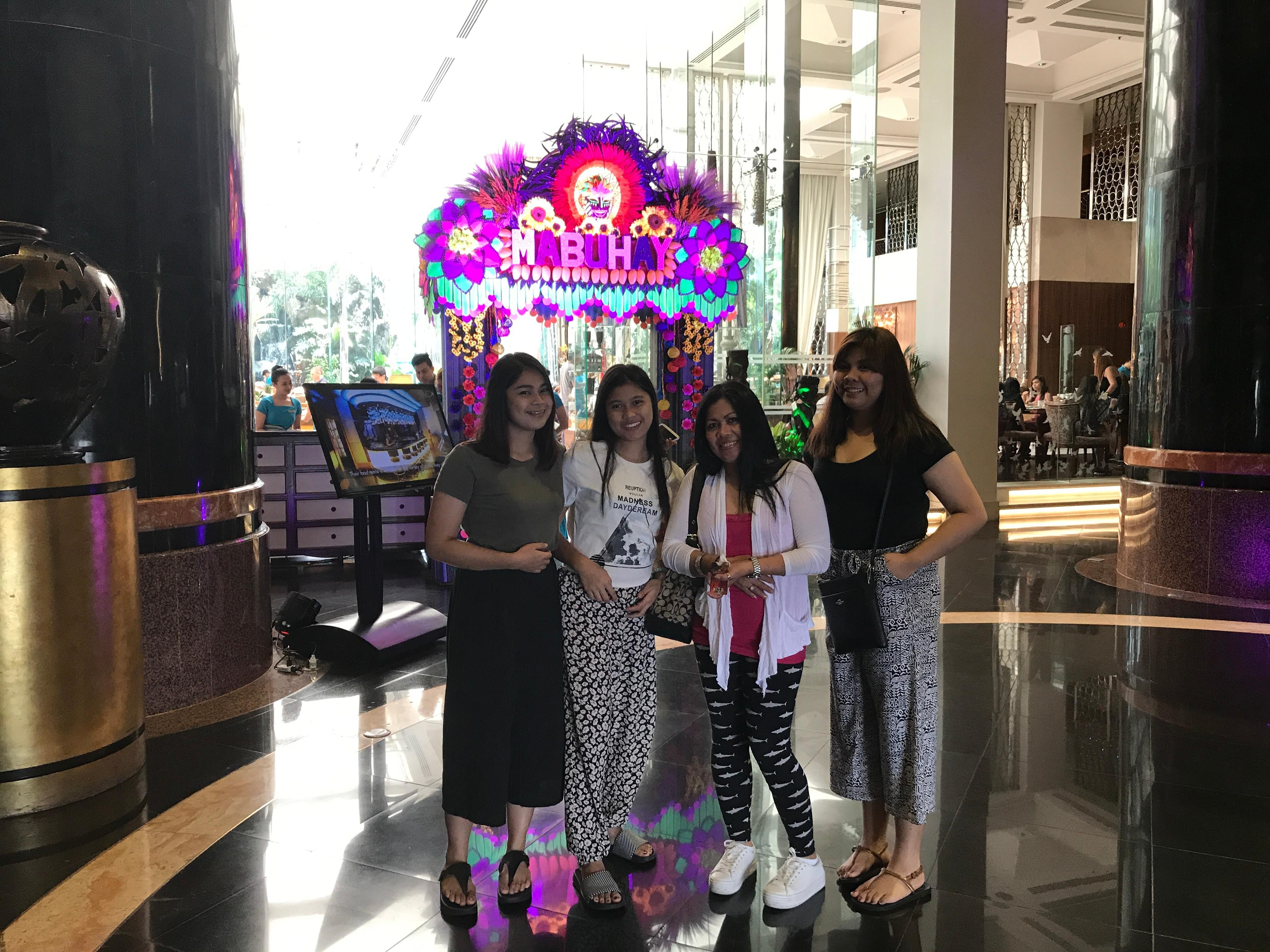 W/nieces at DIAMOND HOTEL RESTAURANT.