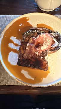 Brioche toast with maple syrup