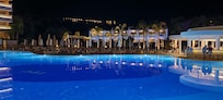 The main swimming pool by night
