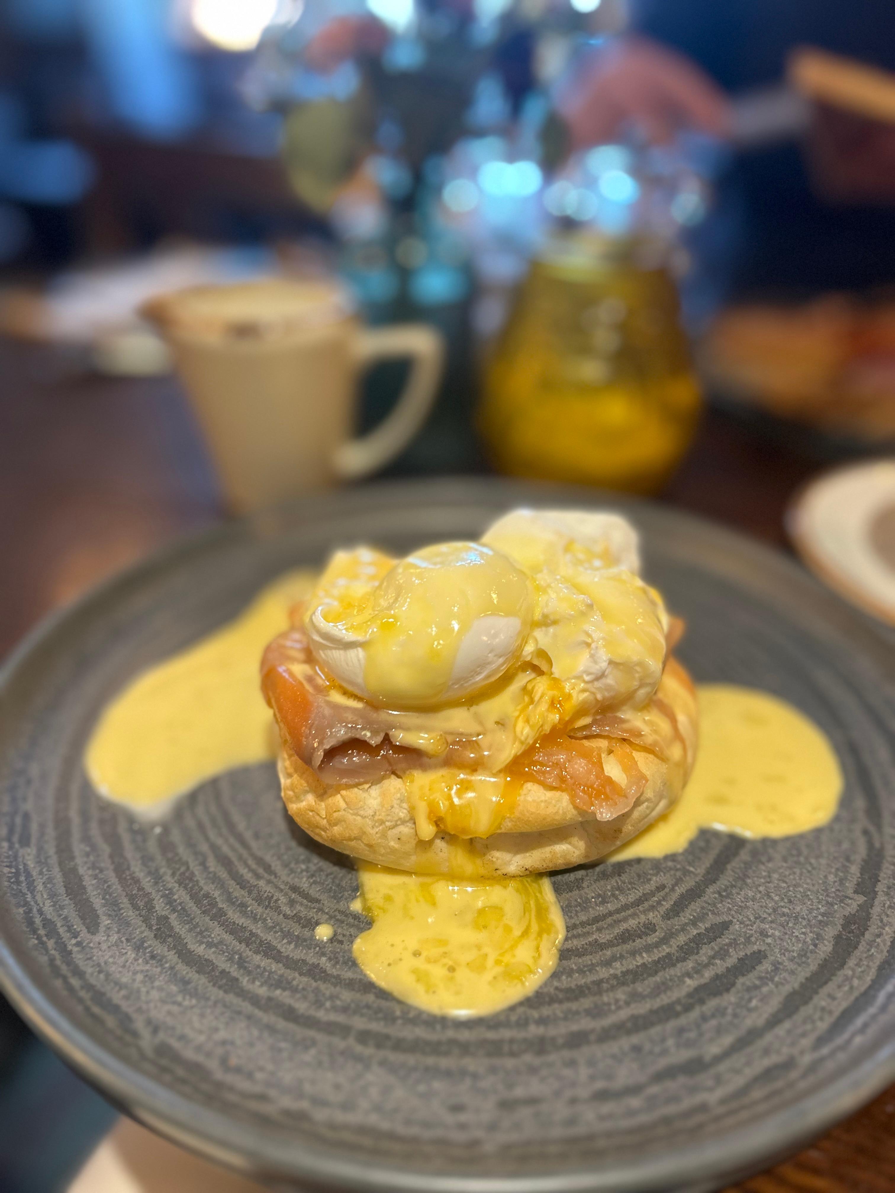 Amazing breakfast. Eggs Royale