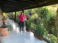 Everything was beautiful garden and river