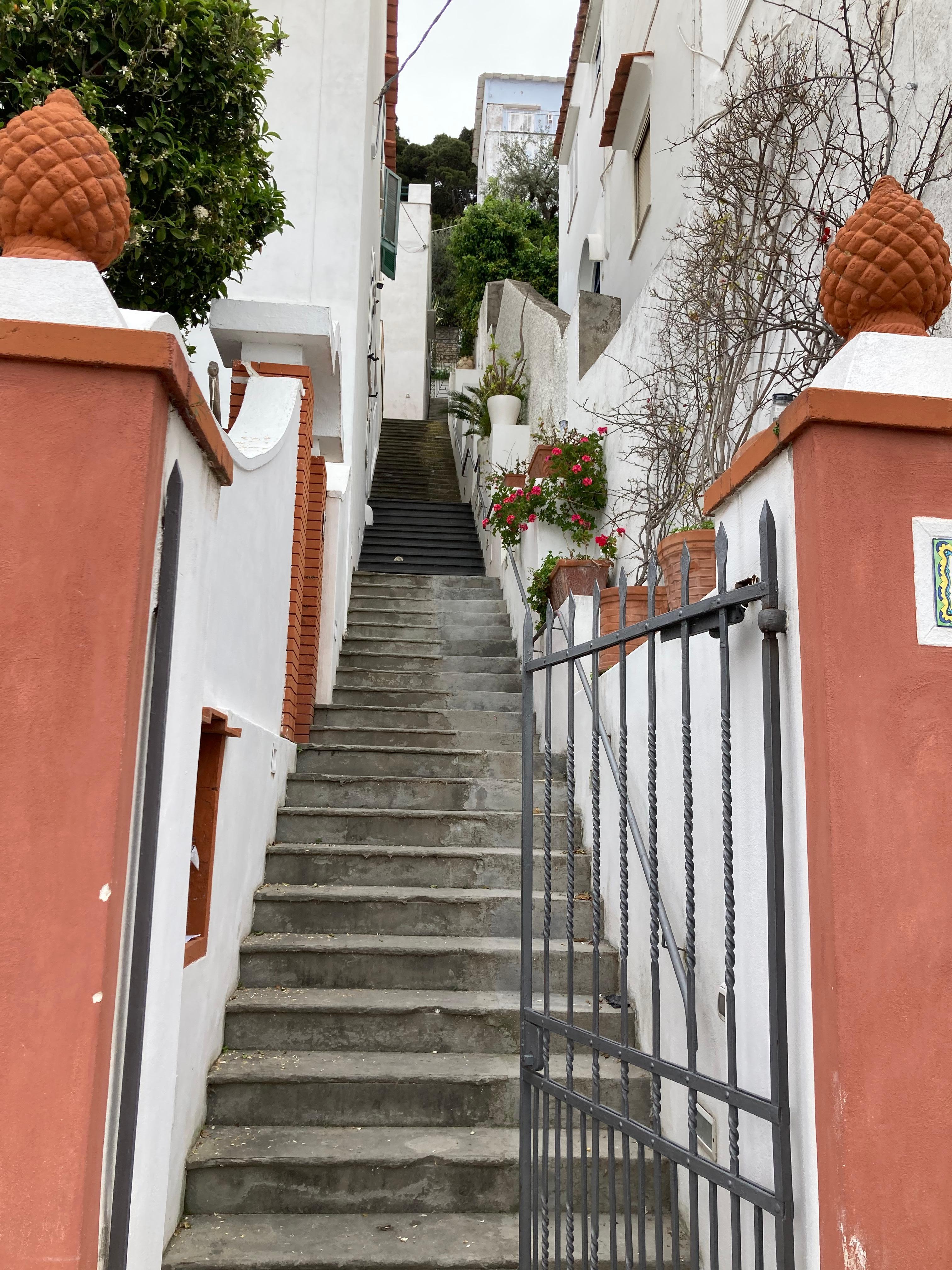 Hotel stairway entry