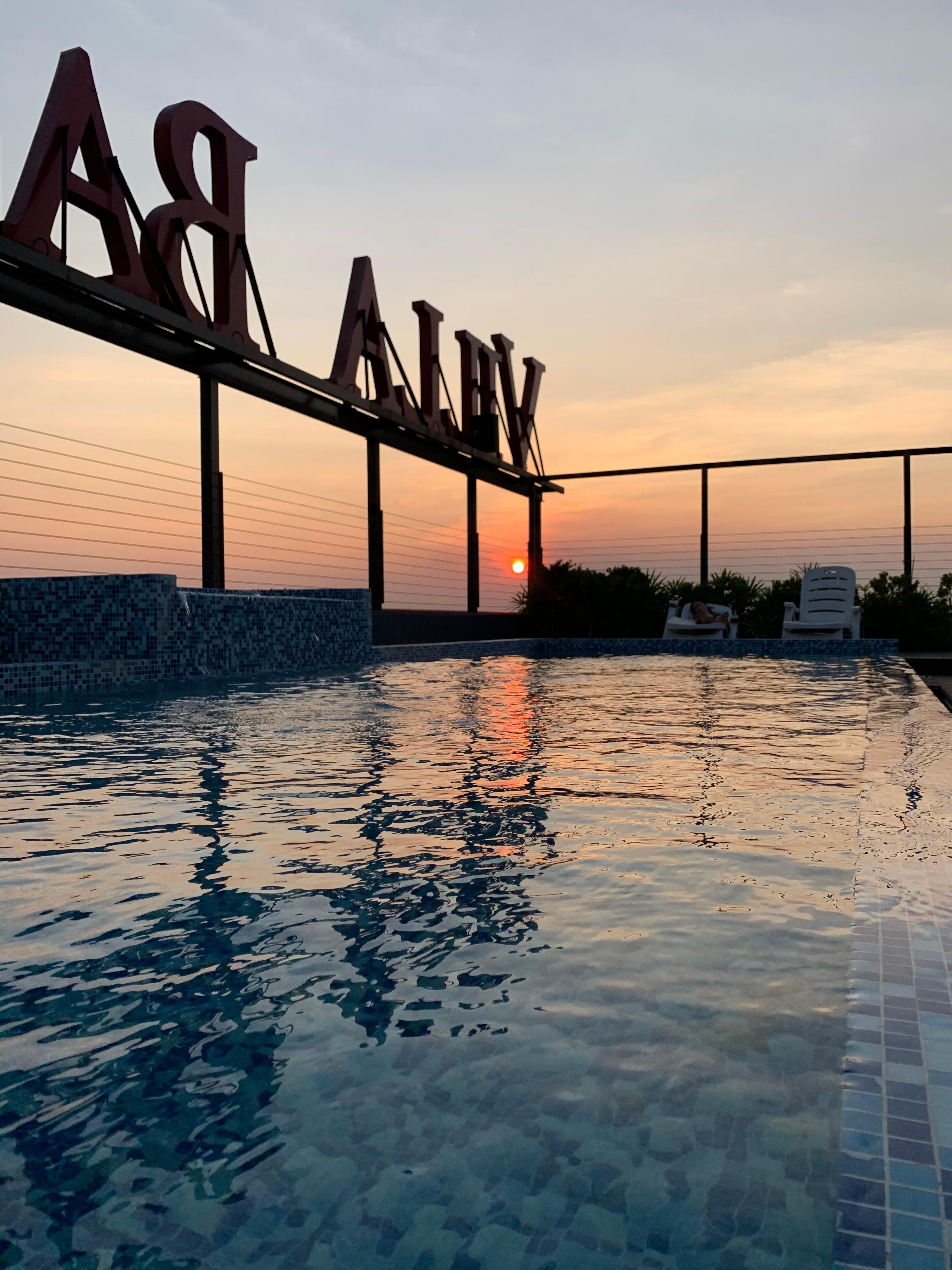 Sunset from rooftop pool