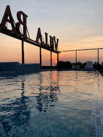 Sunset from rooftop pool