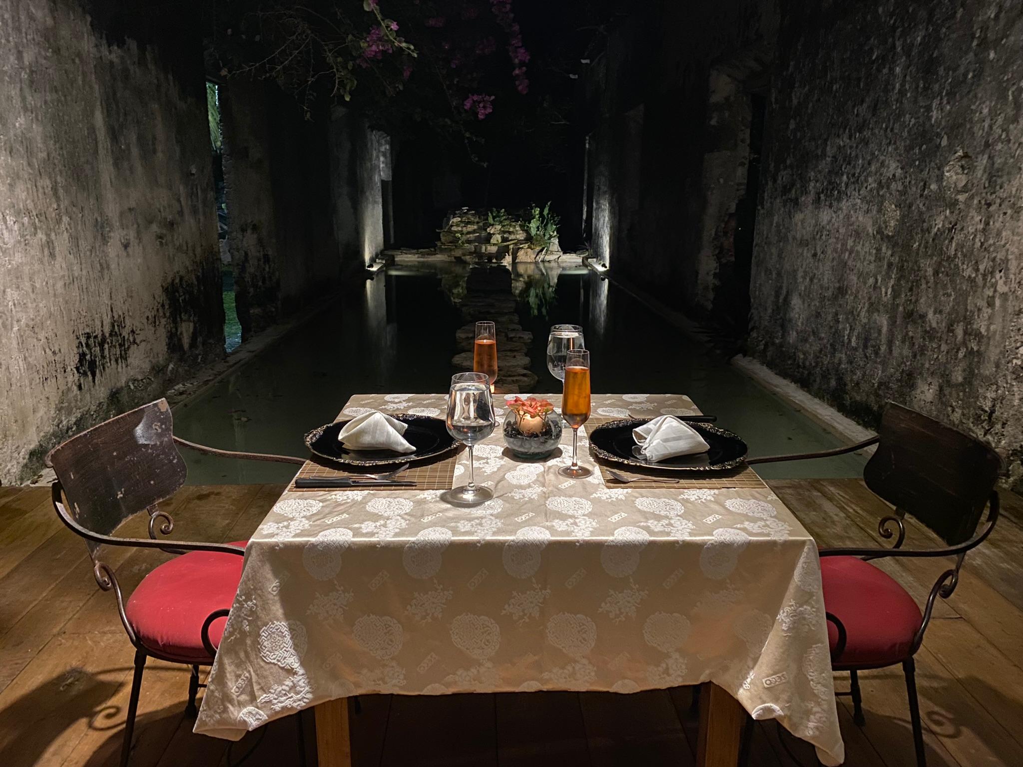 Romantic Dinner setting- spa area