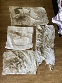 Towels used to clean our floor at hotel!