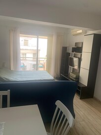 Bed area, small balcony