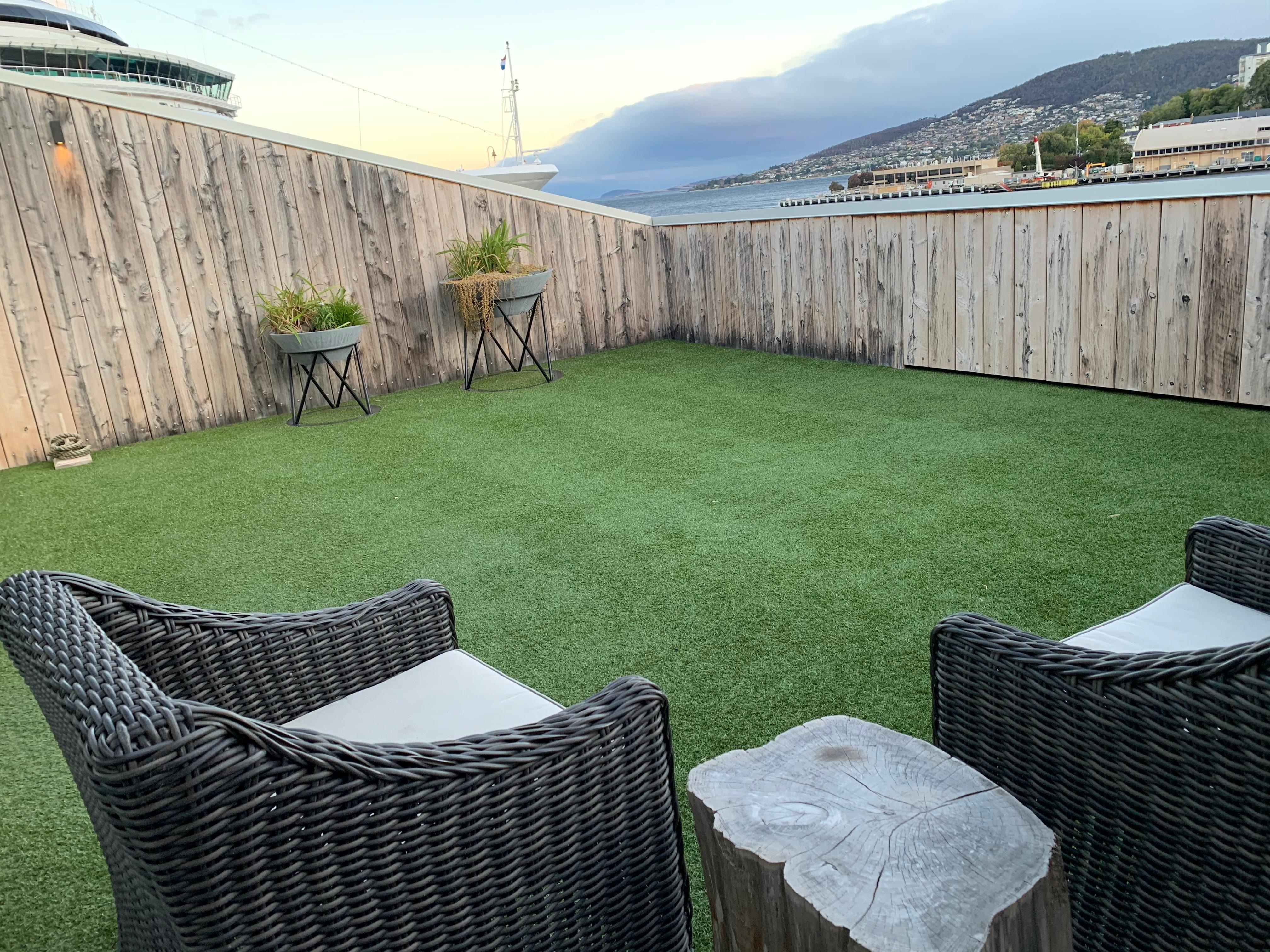 Spacious balcony with sea view