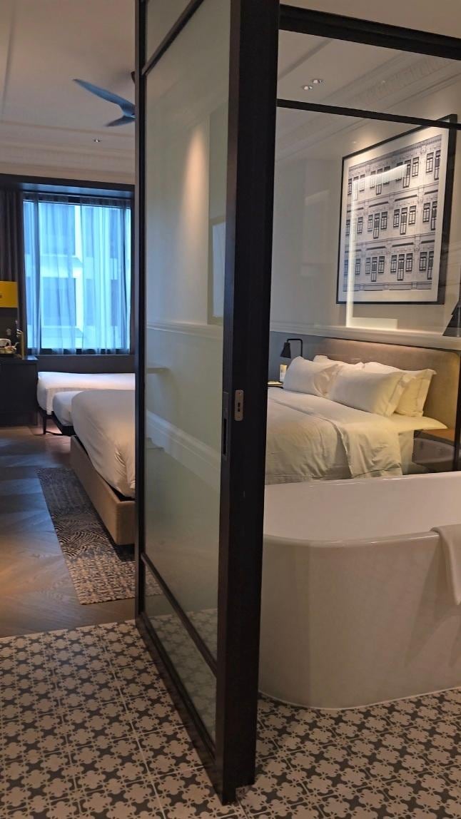 Our room with 1 king, 1 twin bed and 1 twin sofa bed for a family of 4 (2 adults, 15yr old sol, 12 yr old daughter)