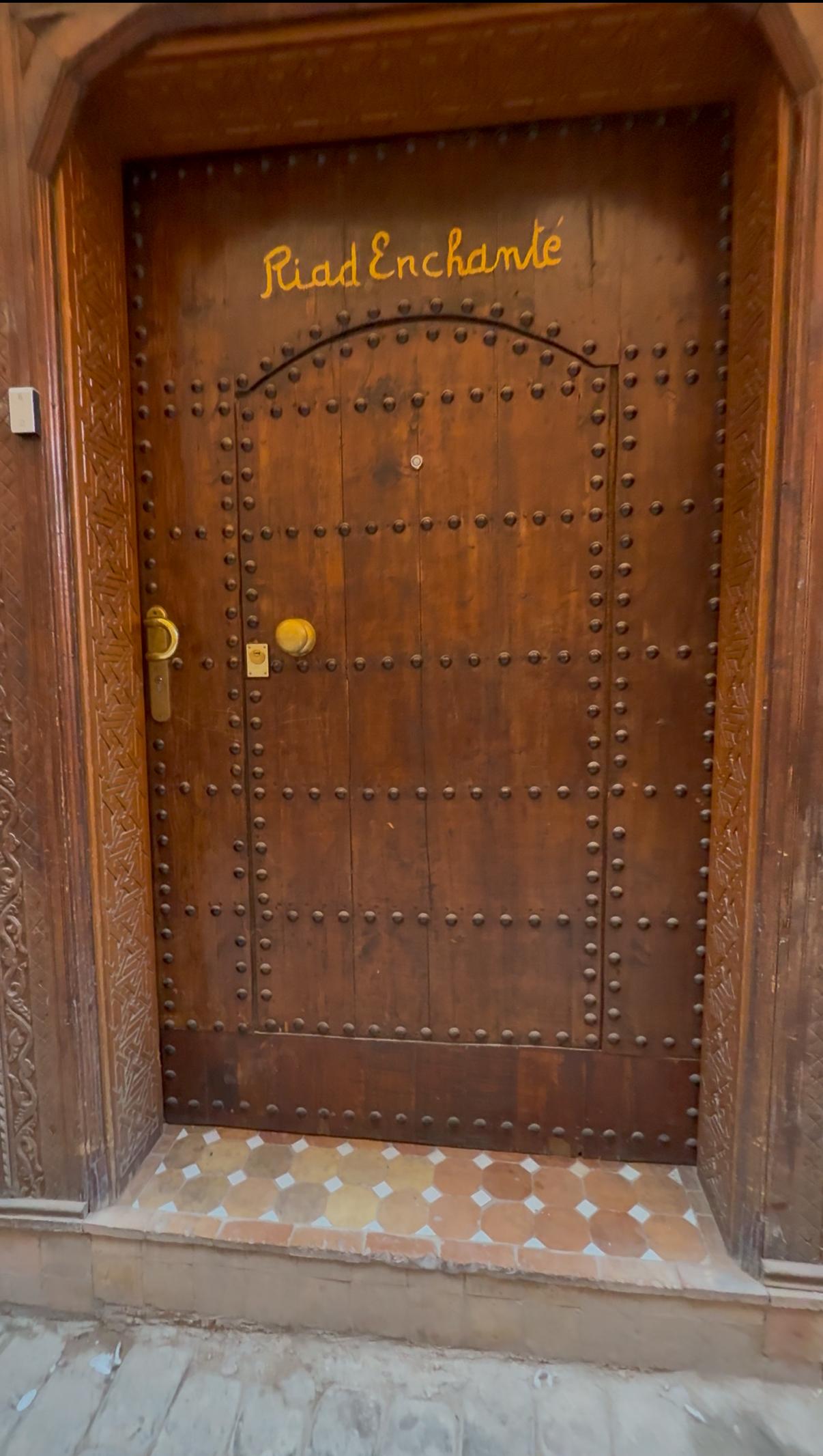 The entrance door.